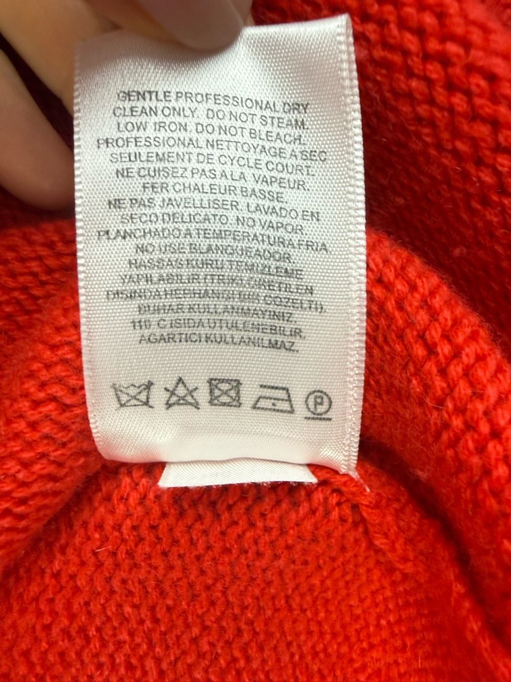 Tibi Cashmere Oversized Pullover Sweater in Ribbon Red, Size M/L - Picture 9 of 9